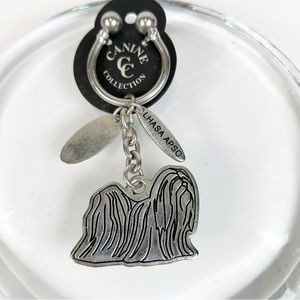Canine Collection Lhasa Apso Dog Metal Key Ring NEW